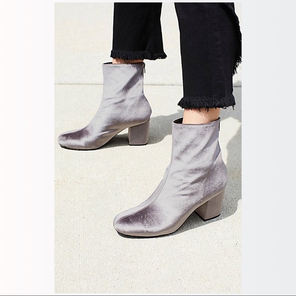 Free People Grey Cecile Block Heel Booties - Picture 6 of 8